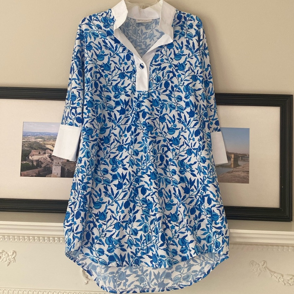Smith & Quinn Sophia Tunic Dress Blue Floral XS
